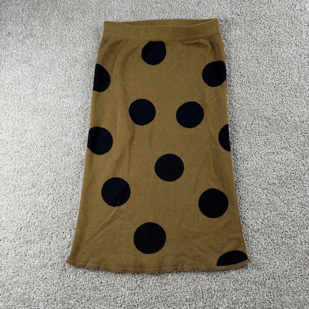 Who What Wear Womens Small Brown Polka Dot Cotton Sweater Skirt Knit Set - Picture 9 of 16